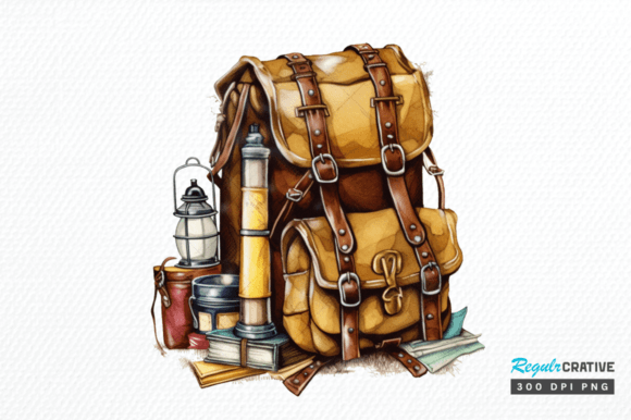 Download Vintage Backpack Sublimation Clipart Png - Vintage backpack Collection
