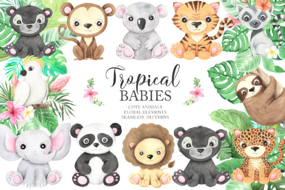 Download Watercolor Tropical Animals Clipart - Animals Collection