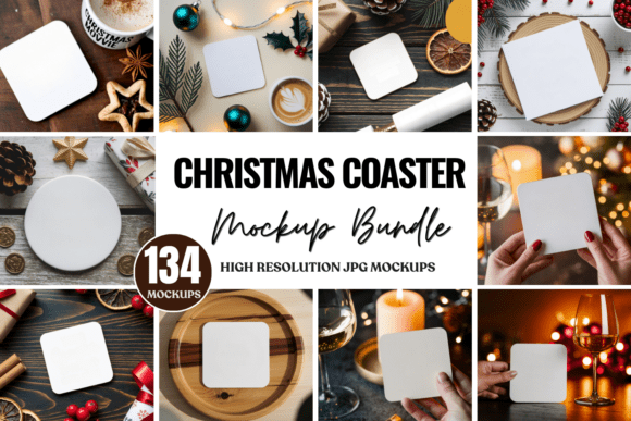 Download Christmas Coaster Mockup Bundle - Premium Resources