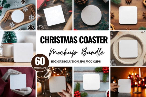 Download Christmas Coaster Mockup Bundle - Premium Resources