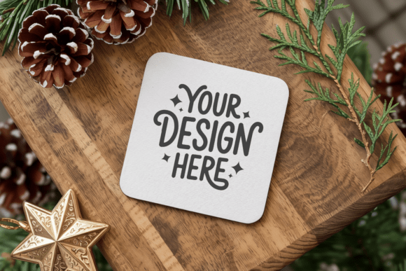 Download Christmas Coaster Mockup 133 - Premium Resources