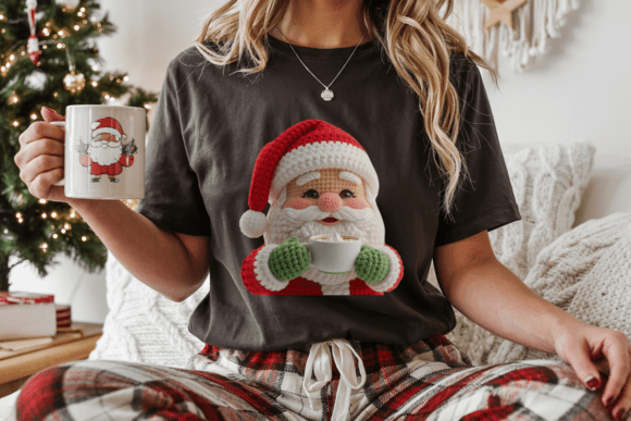 Download Crochet Santa Claus with Coffee PNG - Premium Resources