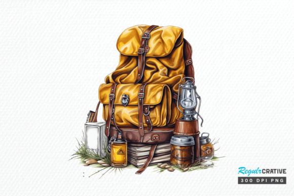 Download Vintage Backpack Sublimation Clipart Png - Vintage backpack Collection